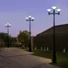 Lumière solaire de jardin à trois têtes intégrées extérieures de 15 W LED avec poteau