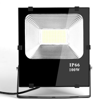Outdoor AL+Tempered Glass 100Watt Driveless LED flood light Black housing