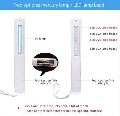 Stérilisateur de lumière UV du watt LED du Portable 4, puissance tenue dans la main de pile sèche de stérilisation de lumière UV