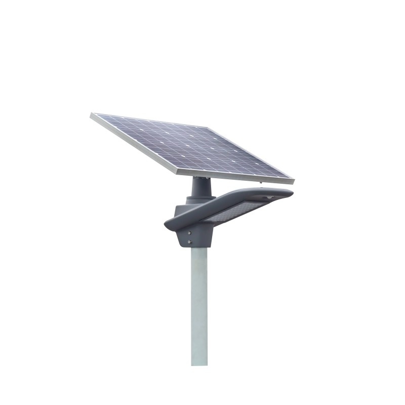 130-150LM/W logement gris-clair actionné solaire intelligent de rue de la haute du lumen 60W batterie LED de C.C 11.1V avec 3 ans de garantie
