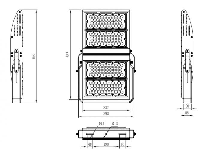 400w 480w a mené la lumière de stade
