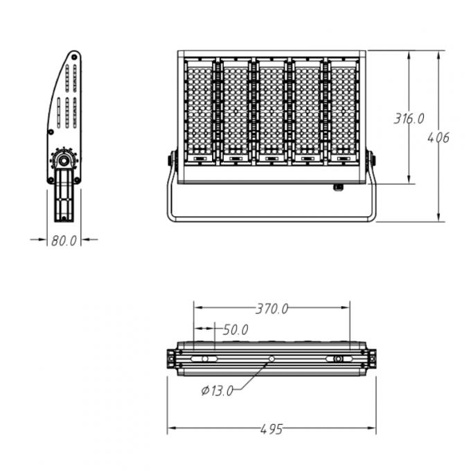 dessin de produit de lumière d'inondation de 240W LED